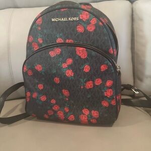 Michael Kors Black and Red Floral Bag